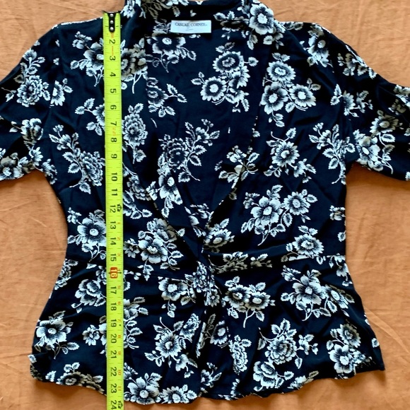 Vintage Floral Short Sleeve Blouse, Size M/L - Picture 6 of 8